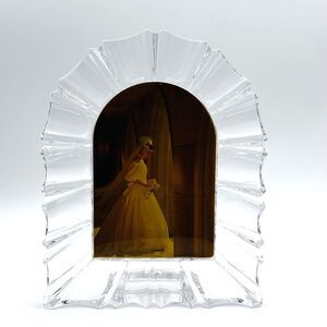MIKASA Picture Photo Frame Glass Clear Crystal Cathedral Arch 9.5" Wedding Anniv